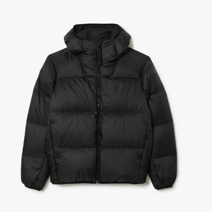 Short Water-Repellent Hooded Puffed Jacket