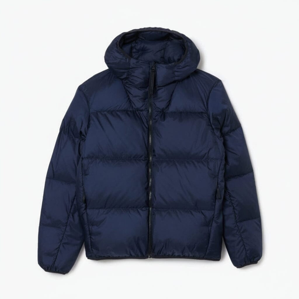 Short Water-Repellent Hooded Puffed Jacket