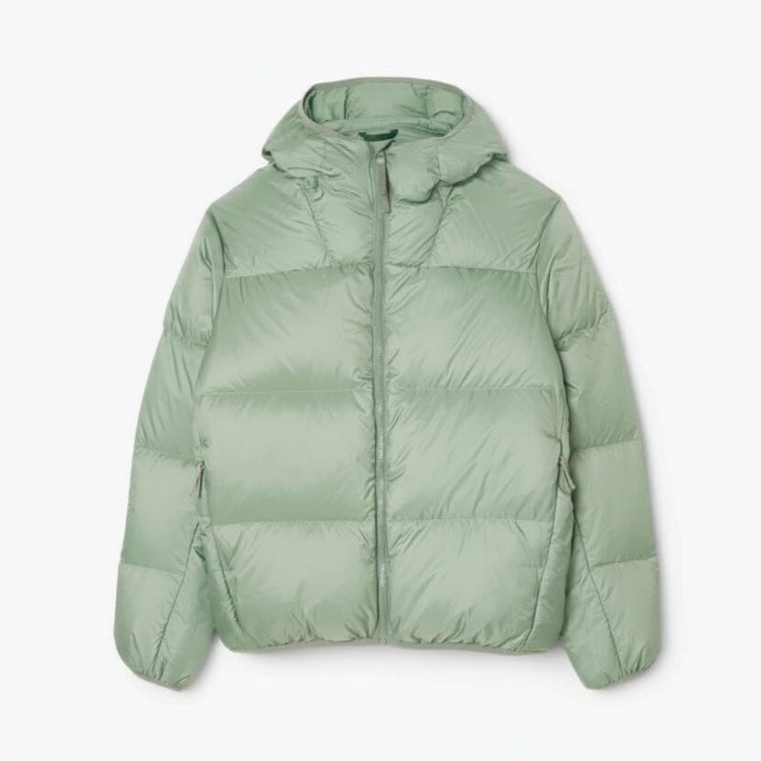 Short Water-Repellent Hooded Puffed Jacket