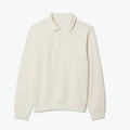 Ribbed Cotton Polo Collar Sweatshirt